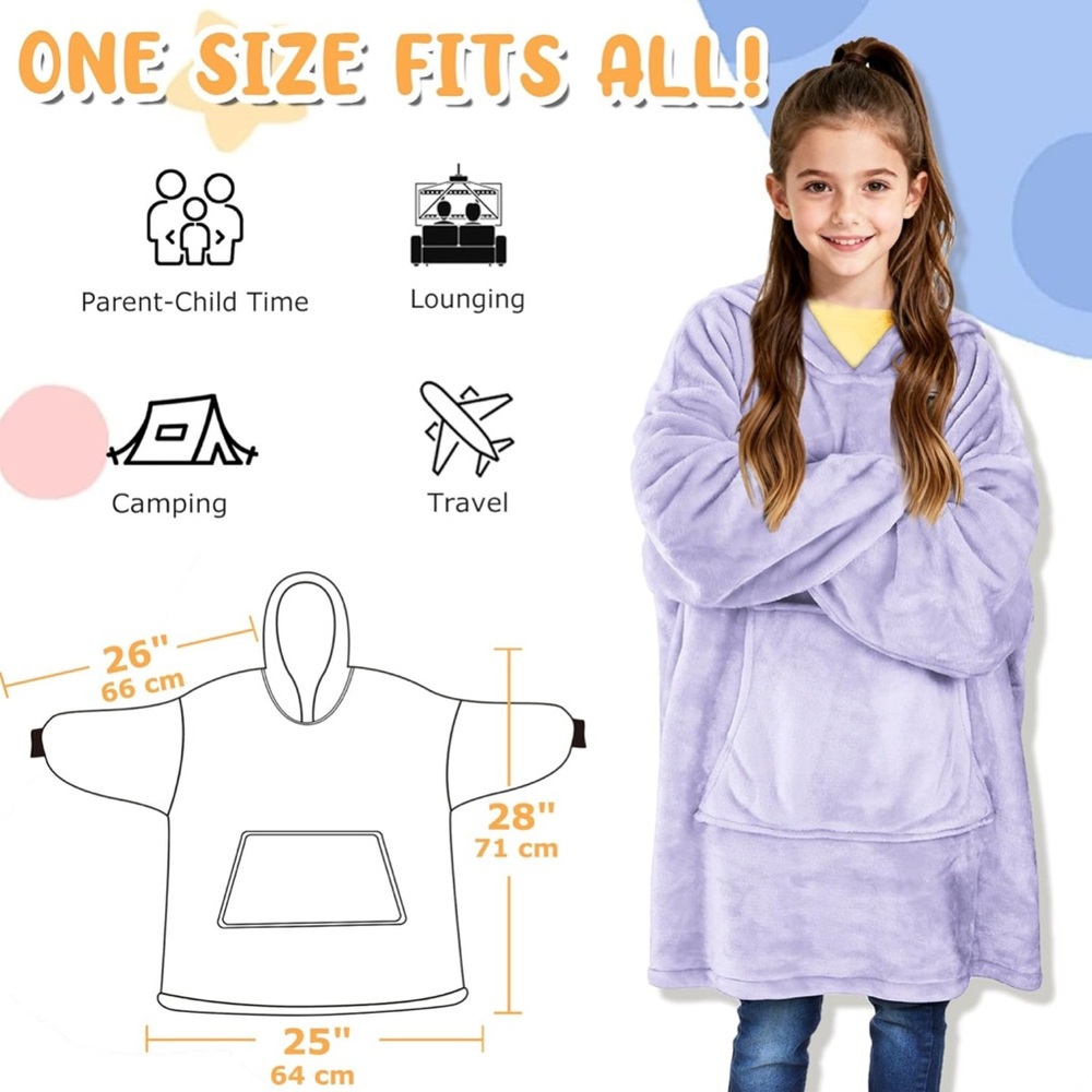 Lavender Hooded Sweatshirt~Youth‎ One Size